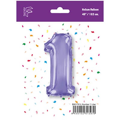 Шар цифра 1 101см Lilac
