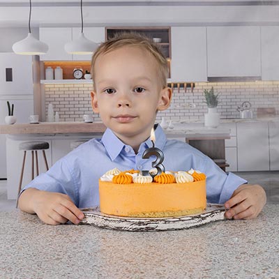 Свеча-цифра "3" Грань черный жемчуг 7см