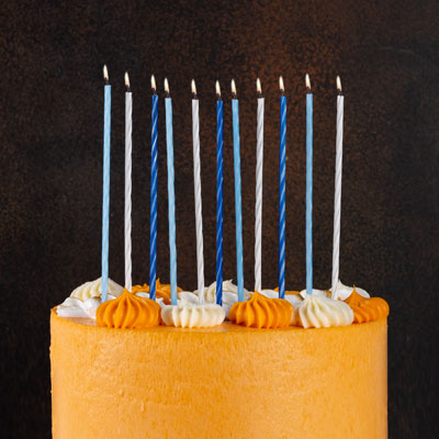 Свечи для торта Голубой Микс 17см 24шт