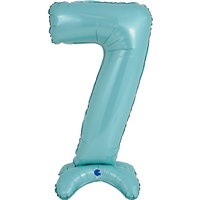 Шар цифра 7 64см PastelBlue на подставке