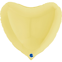 Шар СЕРДЦЕ 91см Пастель Matte Yellow