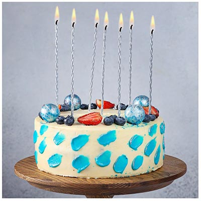 Свечи для торта Свечи для торта Серебряные 17см 24шт