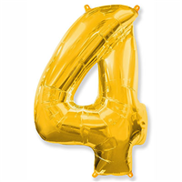 Шарик цифра "4", Gold 81см