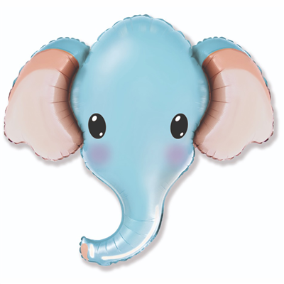 Шарики из фольги Шар фигура Голова Слона голубая
