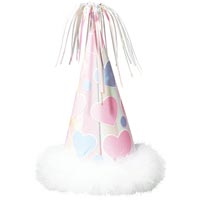 Колпак фольгированный с перьями Сердца