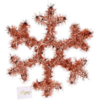 Снежинка мишура подвес розов-золото 30см