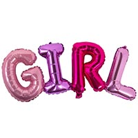 Шары буквы "G-I-R-L", 36см, под воздух