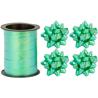 Банты звезды+Лента зеленая фактурная