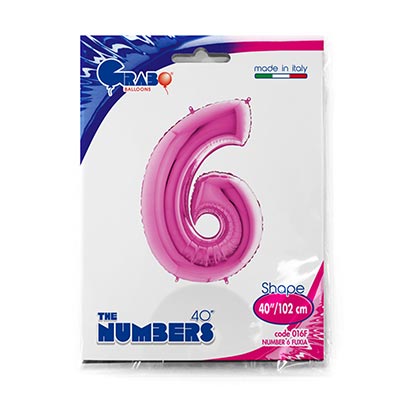 Шарики из фольги Шар цифра "6" или "9", 101см Pink