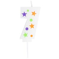 Свеча -цифра "7" Звезды 5см