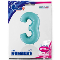Шар цифра "3", 101см Пастель Blue