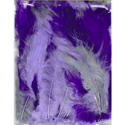 Перо декоративное серо-фиолетовое 50шт