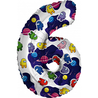 Шар цифра "6", Космонавтики, 81см