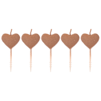 Свечи на пиках Сердца Розовое Золото