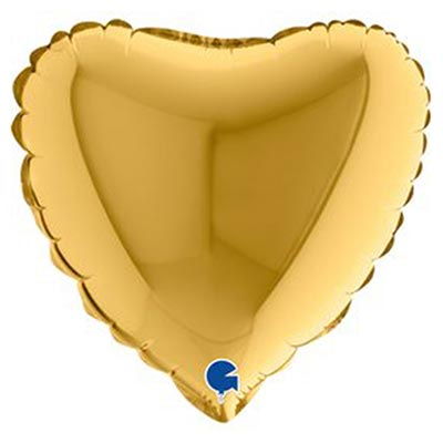 Золотая Г Б/РИС СЕРДЦЕ 9&quot; Металлик Gold 5 1204-1471
