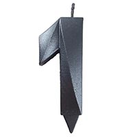 Свеча-цифра "1" Грань черный жемчуг 7см