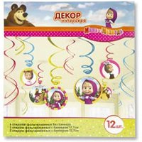 Спирали ДР Маша и Медведь, 12 штук
