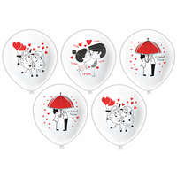 Шары 30см с рисунком Романтика Вдвоём