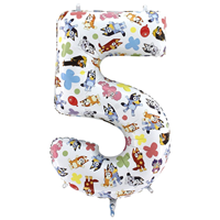 Шар цифра "5", 66см Щенки Блу