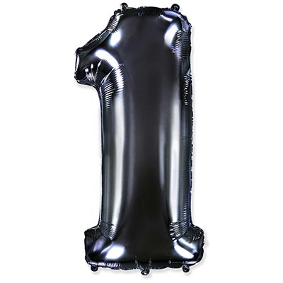 Шарик цифра "1", 101см Black