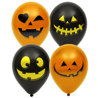 Шары с рисунком 36см Тыквы черные оранж