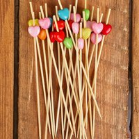 Пики для канапе Сердца ассорти, 12 см