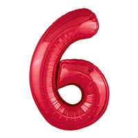 Шар цифра "6", 101см Металлик Red