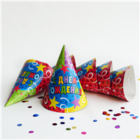 Колпаки С ДР Серпантин, 6 штук