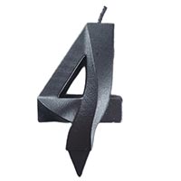 Свеча-цифра "4" Грань черный жемчуг 7см