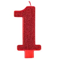Свеча цифра "1" Гигант Глиттер, 13 см