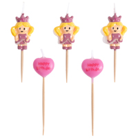 Свечи для торта на пиках Принцесса, 5 шт