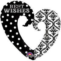 Шар фигура Best wishes Сердце Вензель