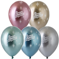 Шары 36см С днем рождения хром