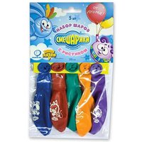 Шарики с рисунком Смешарики 30см, 5 штук