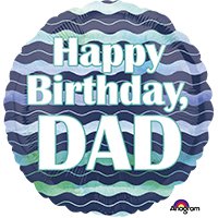 Шар 18", 45см, Happy Birthday DAD, волны