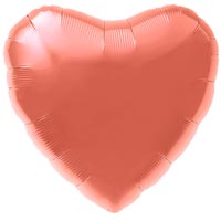 Шар сердце 45см Металлик Coral