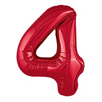 Шар цифра "4", 101см Металлик Red