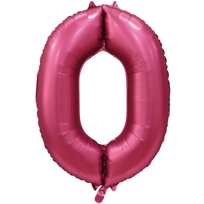 Шар цифра "0", 101см Сатин Pomegranate