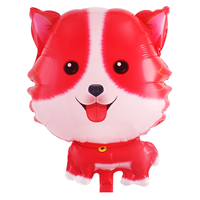 Шар фигура Собака Корги красная