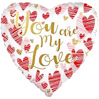 Шарик 45см YOU ARE MY LOVE Сердца