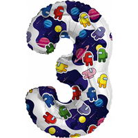 Шар цифра "3", Космонавтики, 81см