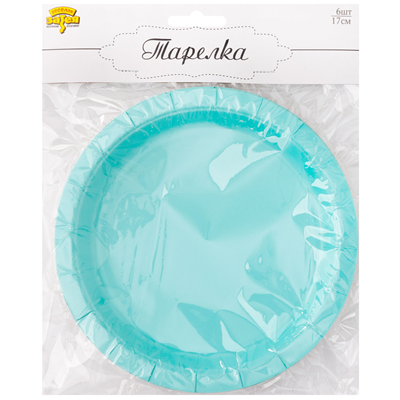 Тарелка бирюзовая 17см 6шт