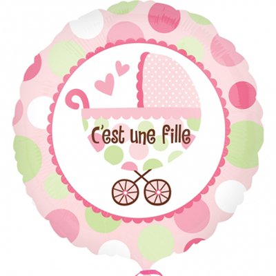 Шар 18", 45см, Коляска розовая, Anagram