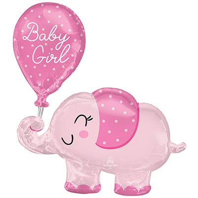 Шарики из фольги Шар фигура Слоник розовый BABY GIRL