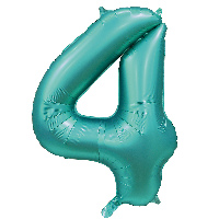 Шар цифра "4", 101см Сатин Teal