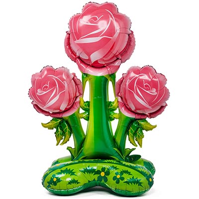 Шарики из фольги Шар напольный Розы розовые, под воздух