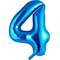 Шар цифра "4", 101см Blue