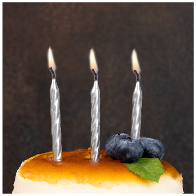 Свечи для торта Серебро 6см 10шт