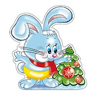 Плакат Зайчик с елочкой 25х23см