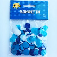 Конфетти Круги тишью ассорти Голубое 10г